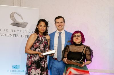 Deepa Purohit, Andy Sandberg, and Angélica Negrón Photo