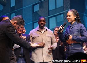 Book Writer Kristoffer Diaz, Adam Blackstone; and Alicia Keys Photo