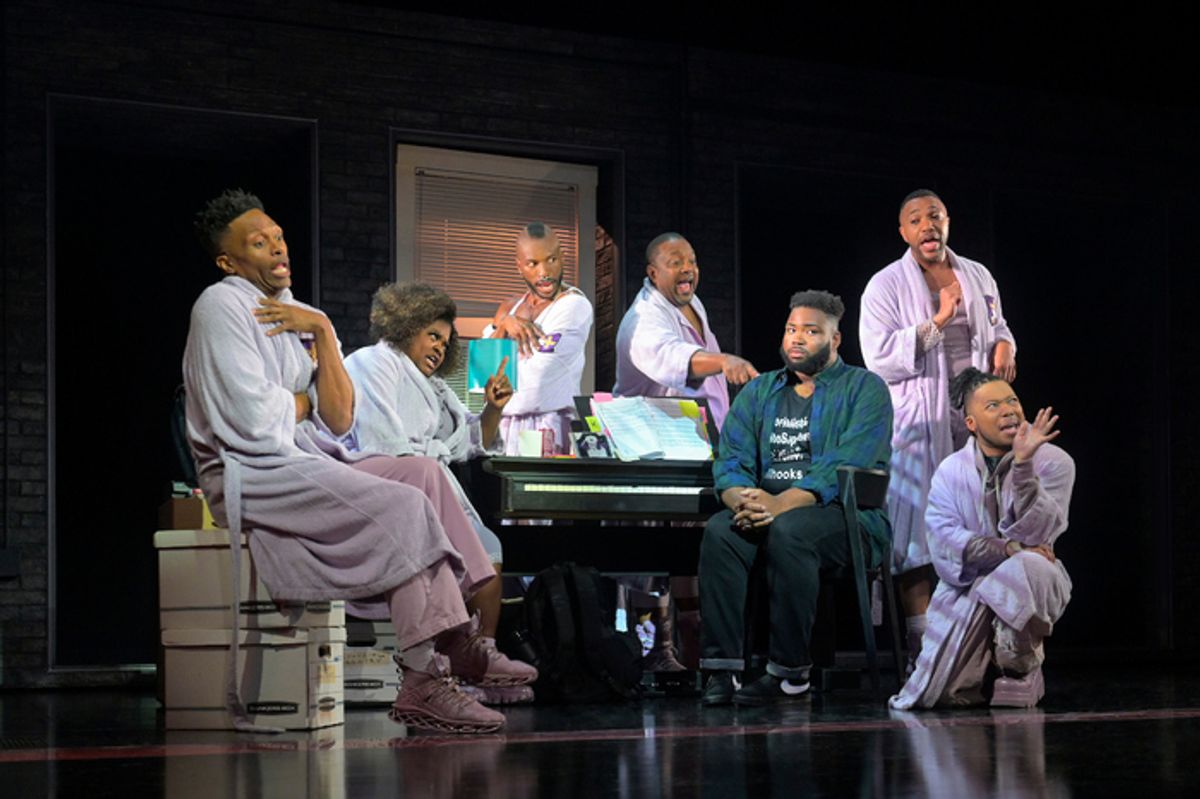 (L-R): J. Cameron Barnett (Thought 2), Tarra Conner Jones (Thought 1), Jamari Johnson Williams (Thought 6), John-Andrew Morrison (Thought 4), Malachi McCaskill (Usher), Jordan Barbour (Thought 5), and Avionce Hoyles (Thought 3) at 