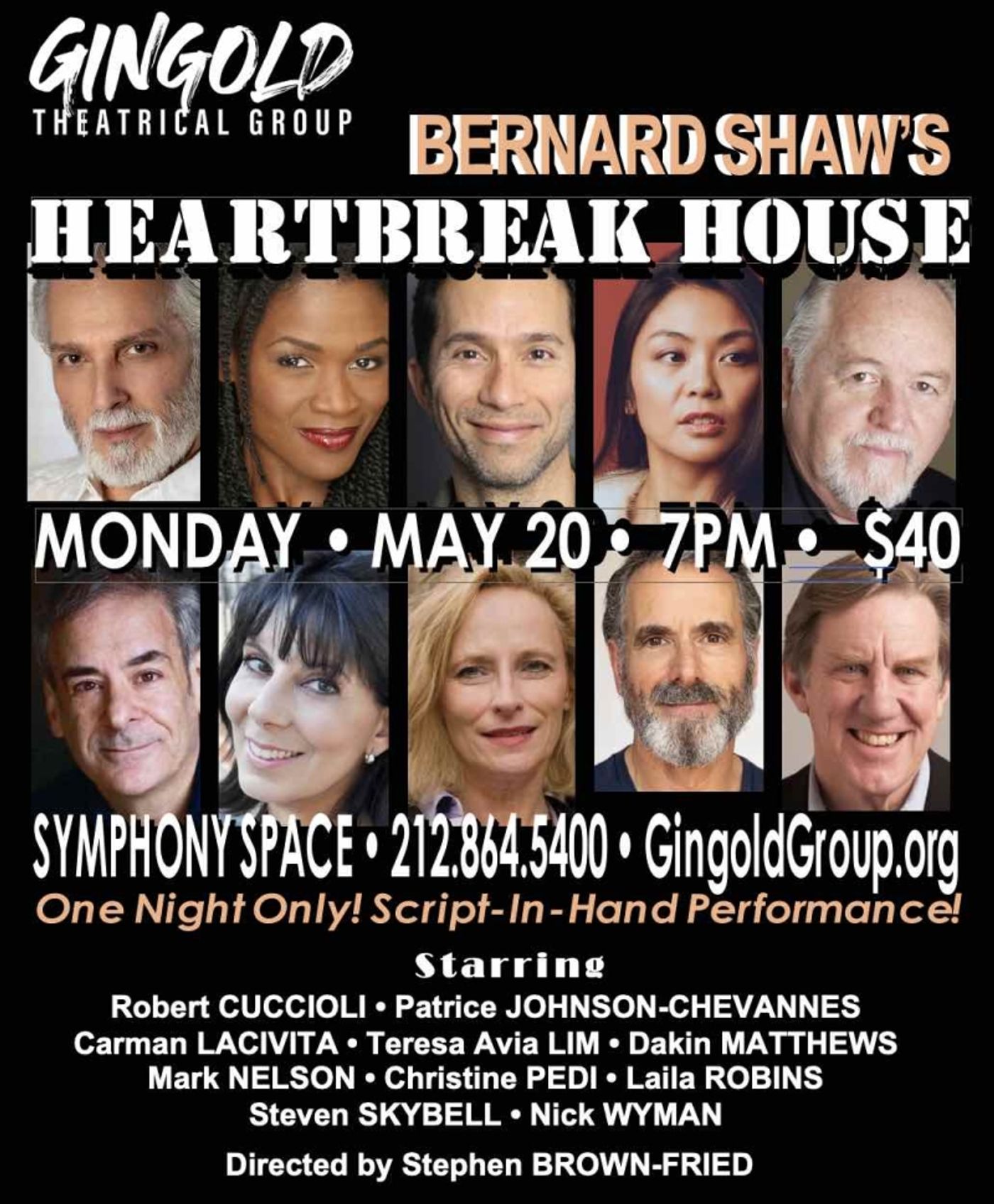 Steven Skybell, Christine Pedi & More to Star in HEARTBREAK HOUSE at Gingold Theatrical Group  Image