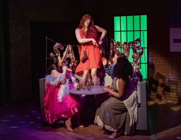 Kat Shy (KIKI), Katherine Nash (LAURA), Scott Esposito (JORDAN), and Mary Francis Mil Photo