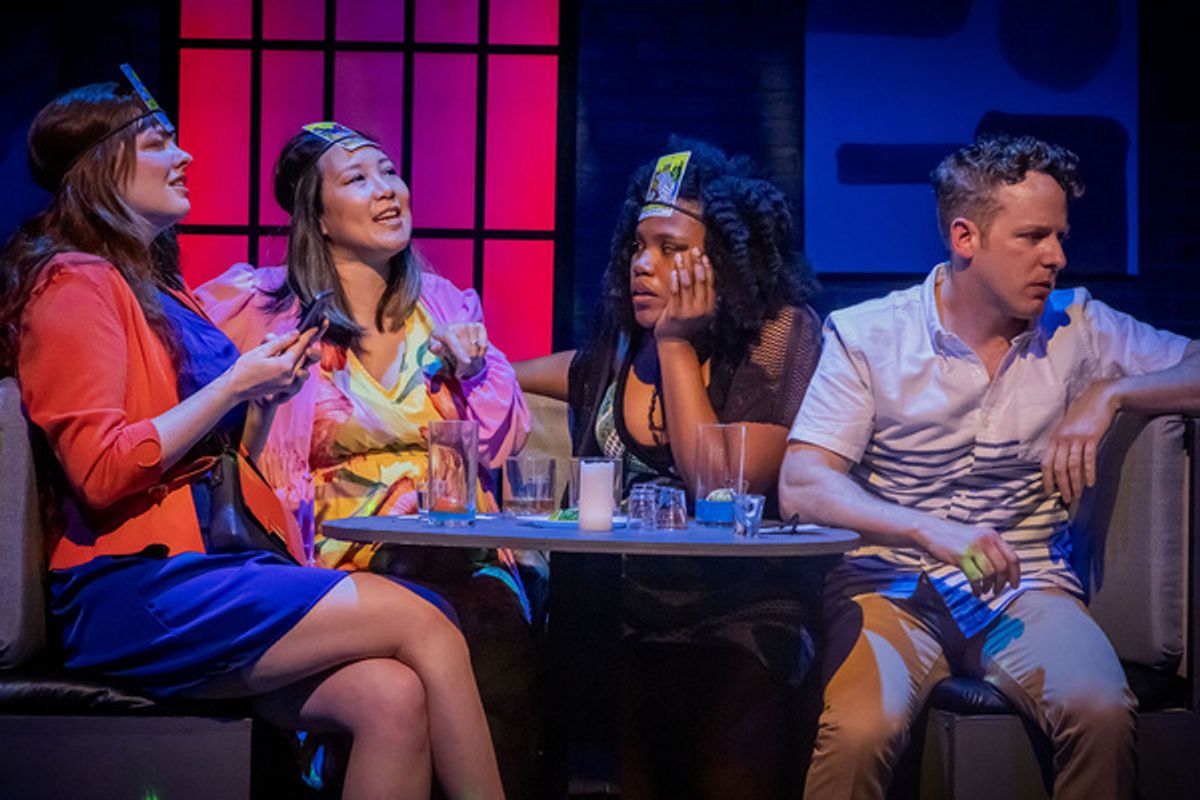 Katherine Nash (LAURA), Kat Shy (KIKI), Mary Francis Miller (VANESSA), and Scott Esposito (JORDAN)  at 