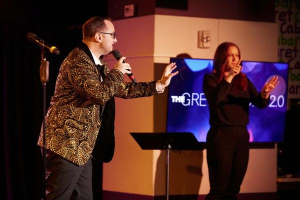 Kevin Winebold with Hailey Sweeney (Flamingo Interpreting) Photo