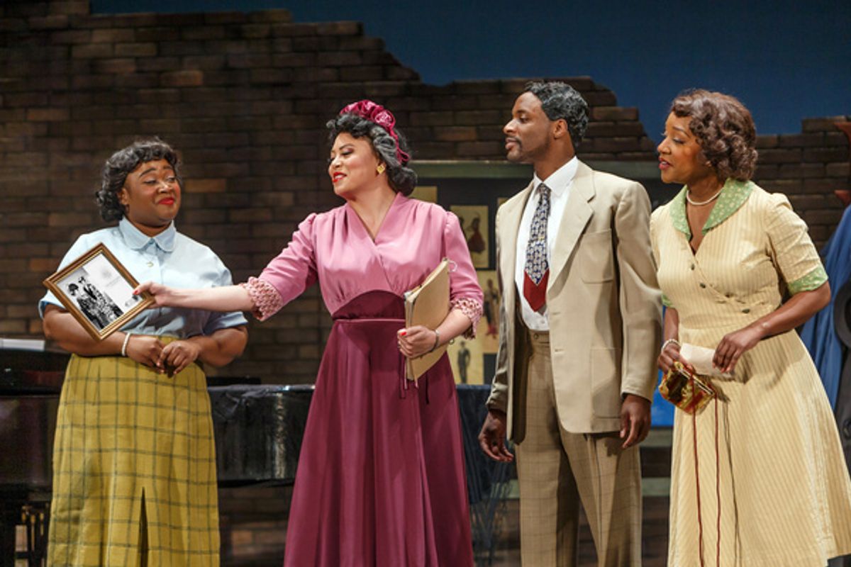 Phoebe (Jazmine Olwalia), Mary Cardwell Dawson (Alyson Cambridge), Frank (Christian Mark Gibbs), and Isabelle (Mero  Khalia Adeeb) at 