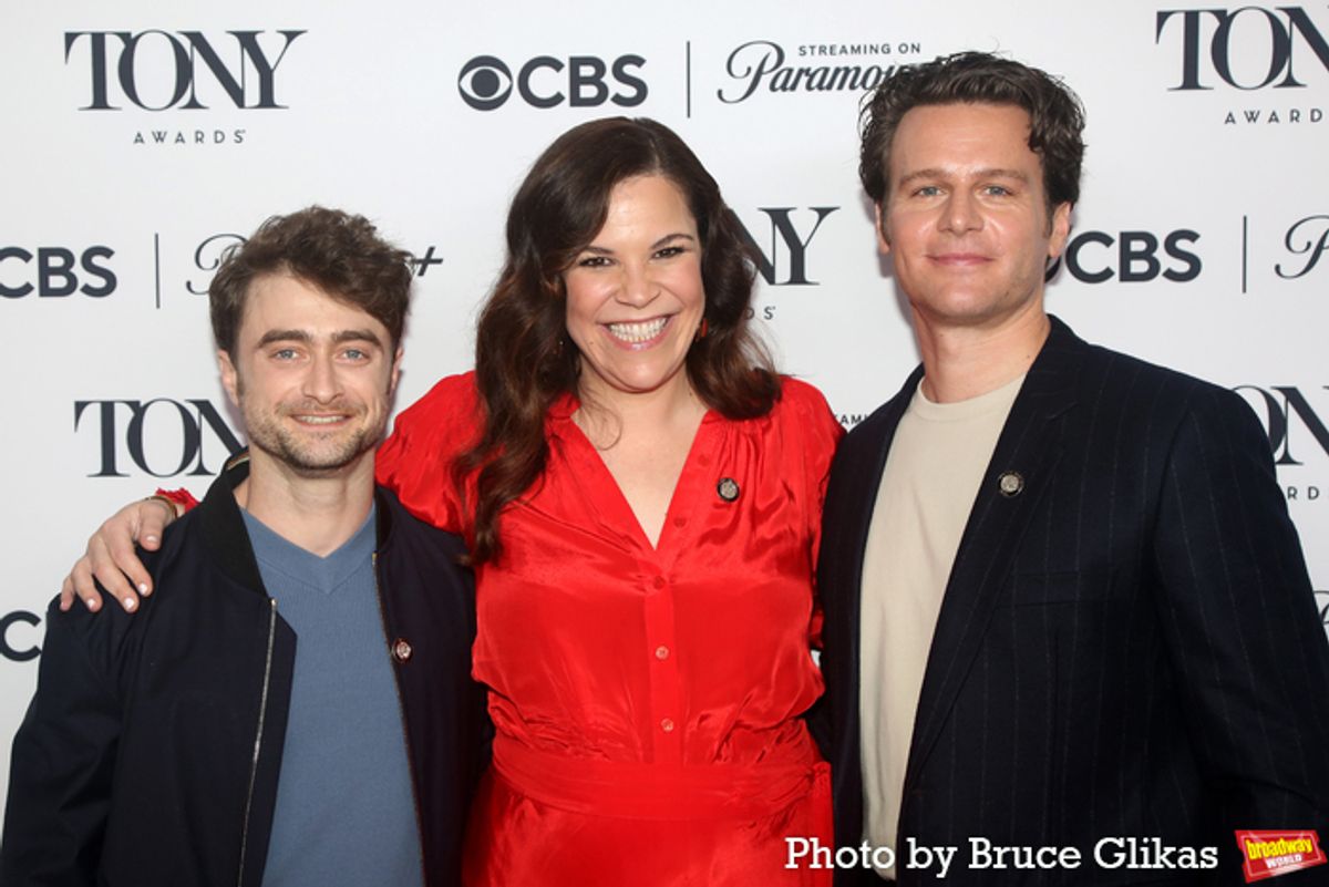 Daniel Radcliffe, Lindsay Mendez and Jonathan Groff  at 