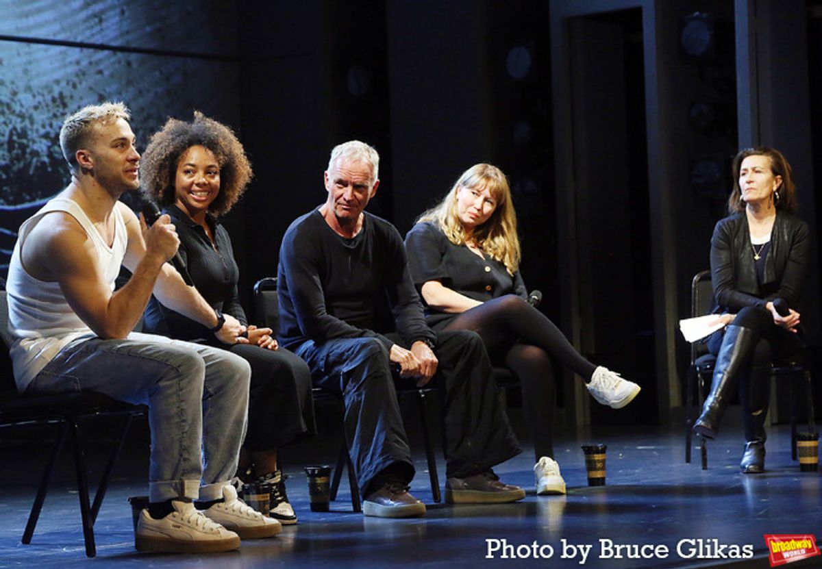 Associate Choreographer/Dancer Lukas McFarlane, Dancer Natasha Gooden, Composer Sting, Director/Choreographer Kate Prince and New York City Center Creative Advisor Jeanine Tesori at 