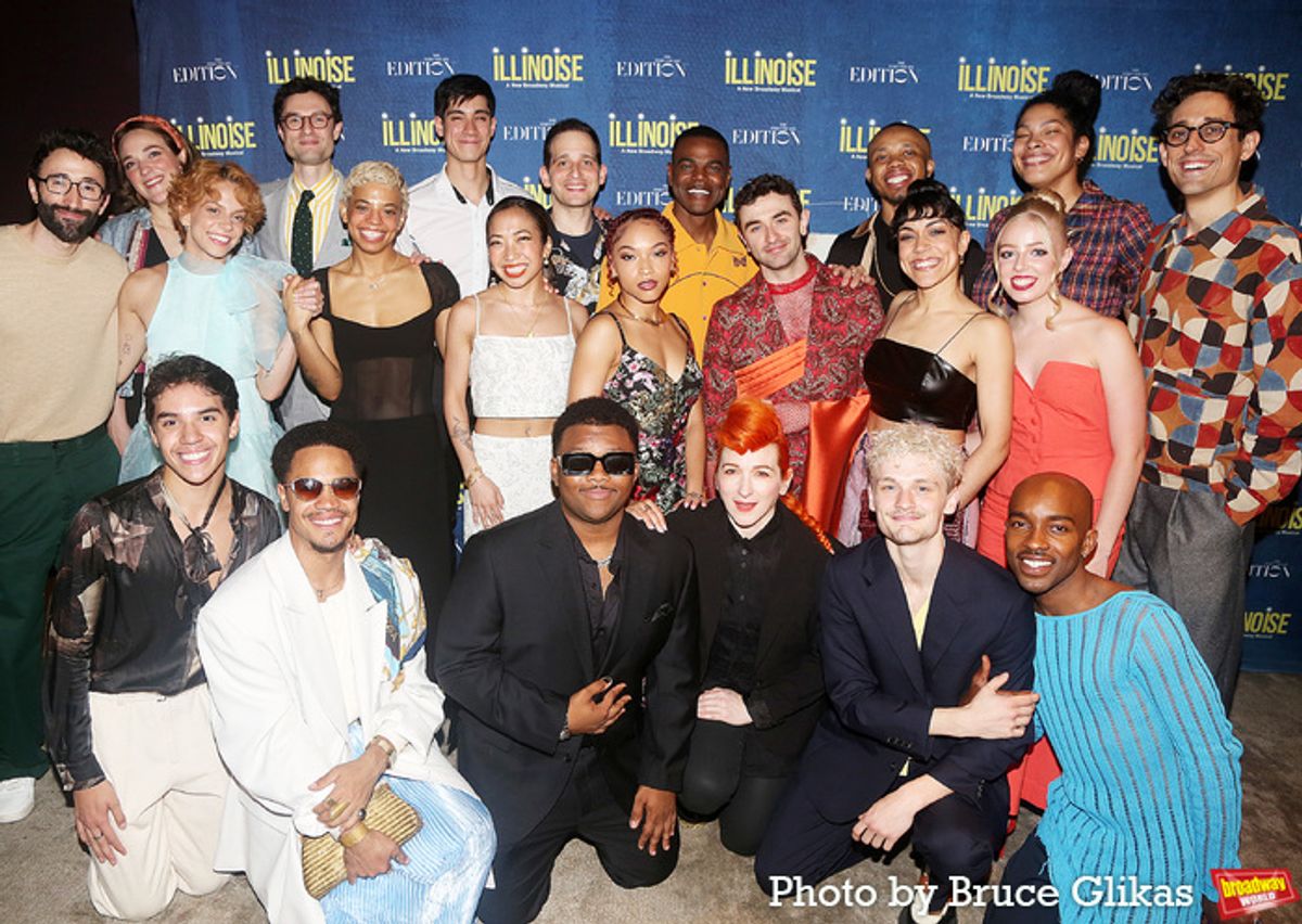 The Company of 'Illinoise' including Timo Andres, Brandt Martinez, Becca Stevens, Zack Gonder, Craig Salstein, Ahmad Simmons, Jackie Sibblies Drury, Justin Peck, Gaby Diaz, Tasha Viets Vanlear, Christine Flores, Rachel Lockhart,, Jada German, Alejandro Vargas, Elijah Lyons, Shara Nova, Ben Cook, Byron Tittle and Jackie Sibblies Drury at 