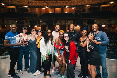 Norm Lewis, Danielle Brooks, and Kenny Leon with the company  Photo