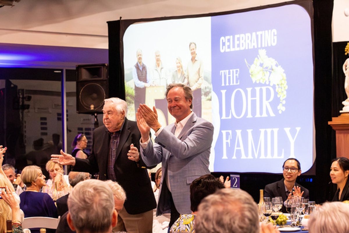 J. Lohr Vineyards & Wines founder Jerry Lohr and J. Lohr Vineyards & Wines CEO/President Steve Lohr were honored at TheatreWorks Silicon Valley''s spring fundraiser Blue Sky Bacchanalia Sunday, May 5,  at 