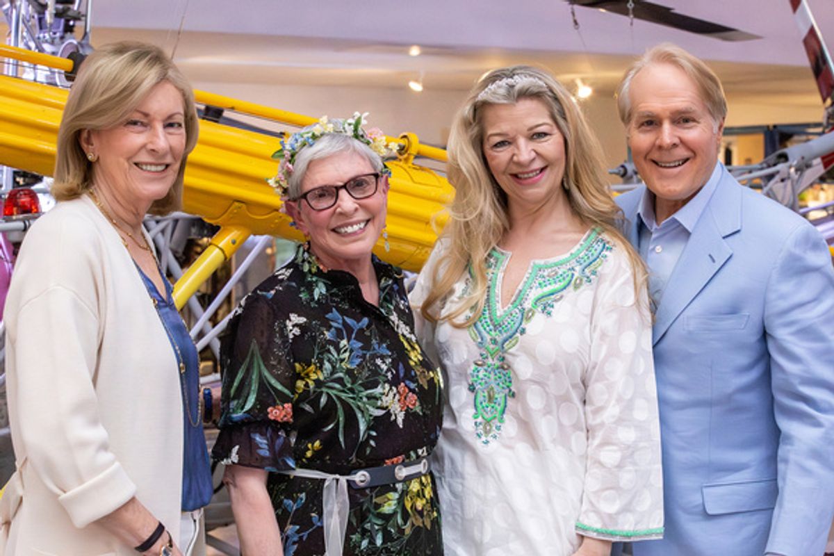 Claudia Coleman, Anne Hambly, Sherry Mills, and Tim Mills at TheatreWorks Silicon Valley''s spring fundraiser Blue Sky Bacchanalia Sunday, May 5, 2024 at Hiller Aviation Museum.  Photo Credit: Reed Flo at 