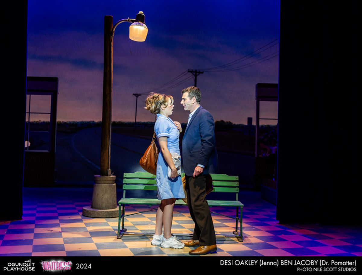 Desi Oakley and Ben Jacoby in the 2024 Ogunquit Playhouse Production of WAITRESS at 