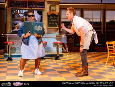 Maiesha McQueen and Jimmy Ray Bennett in the 2024 Ogunquit Playhouse Production of WA Photo