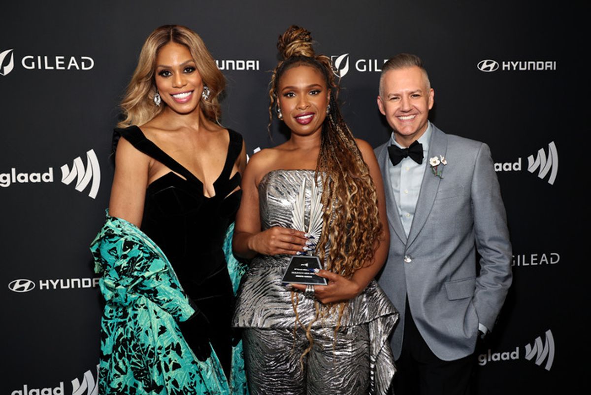 Laverne Cox, Jennifer Hudson, and Ross Matthews at 