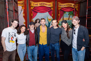 Grant Gustin, Isabelle McCalla, Steven Spielberg, Wade McCollum, Paul Alexander Nolan Photo