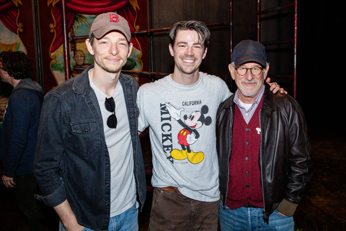 Mike Faist, Grant Gustin, and Steven Spielberg at 
