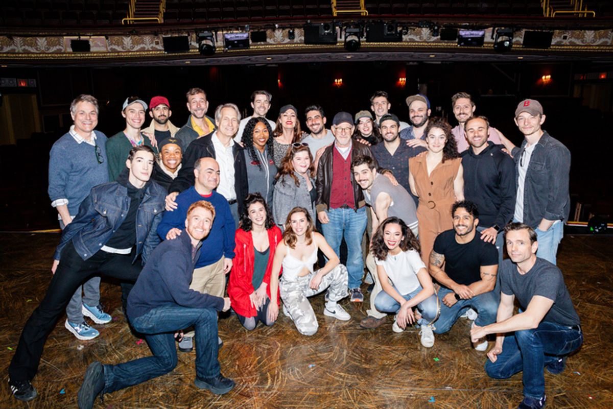 Speven Spielberg and Mike Faist with the cast at 