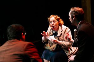 Dustin Rothbart (Owen O''Malley), Alicia Berneche (Letitia Primrose), Maxwell J DeTogne (Oscar Jaffe) @ BroadwayWorld Dustin Rothbart (Owen O''Malley), Alicia Berneche (Letitia Primrose), Maxwell J DeTog Photo