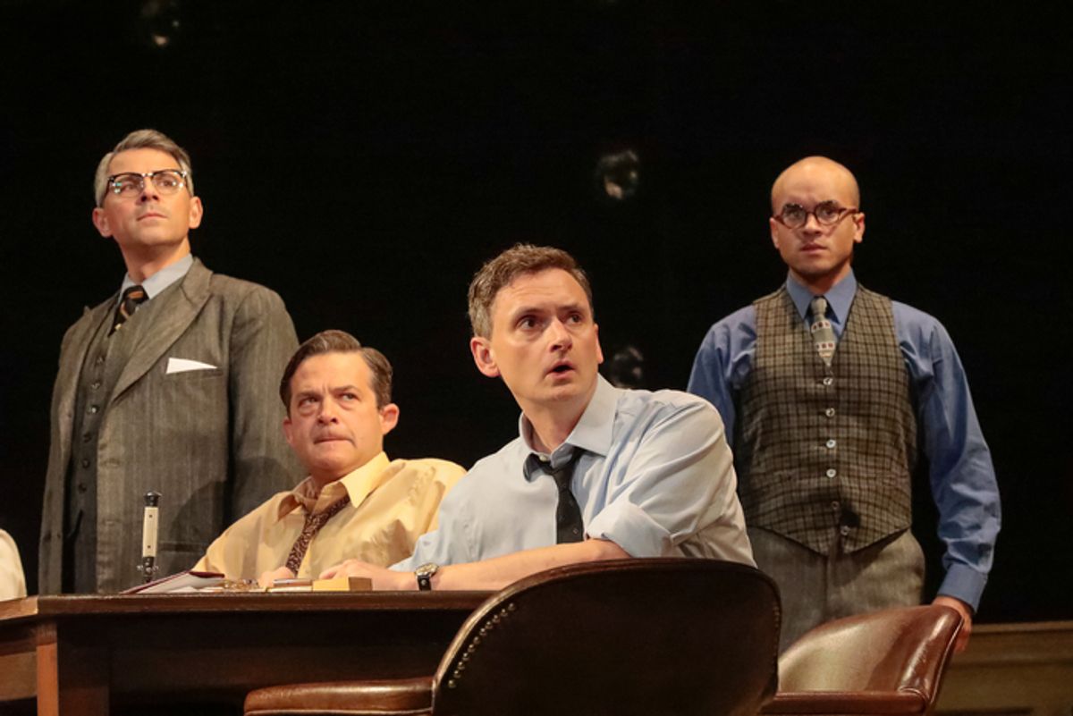 Sasha Andreev, Charlie Clark, Riley McNutt, and Alexander Swift in Asolo Rep's TWELVE ANGRY MEN: A NEW MUSICAL. at 