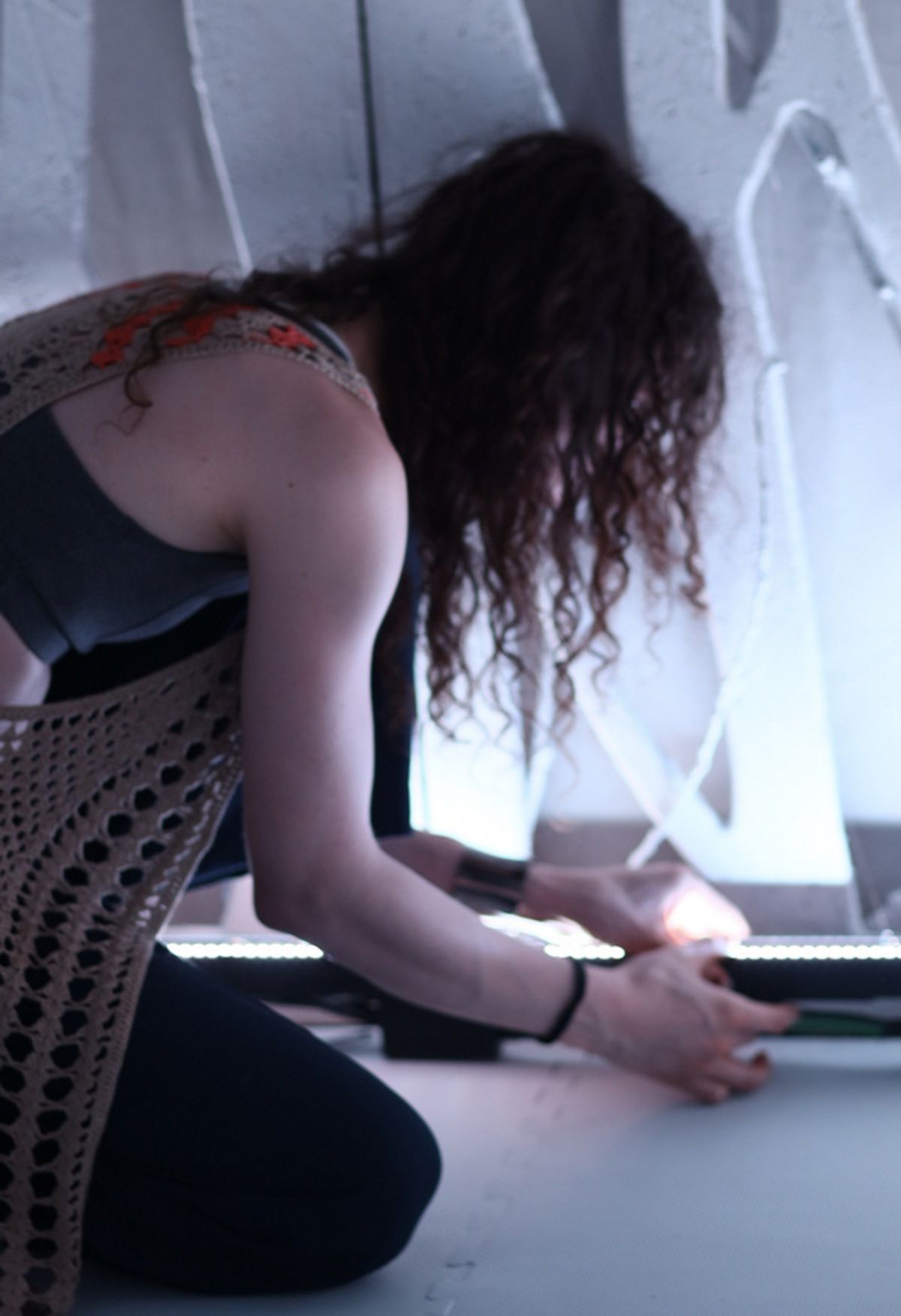 Jacqueline Scaletta (lighting designer) setting lights   at 