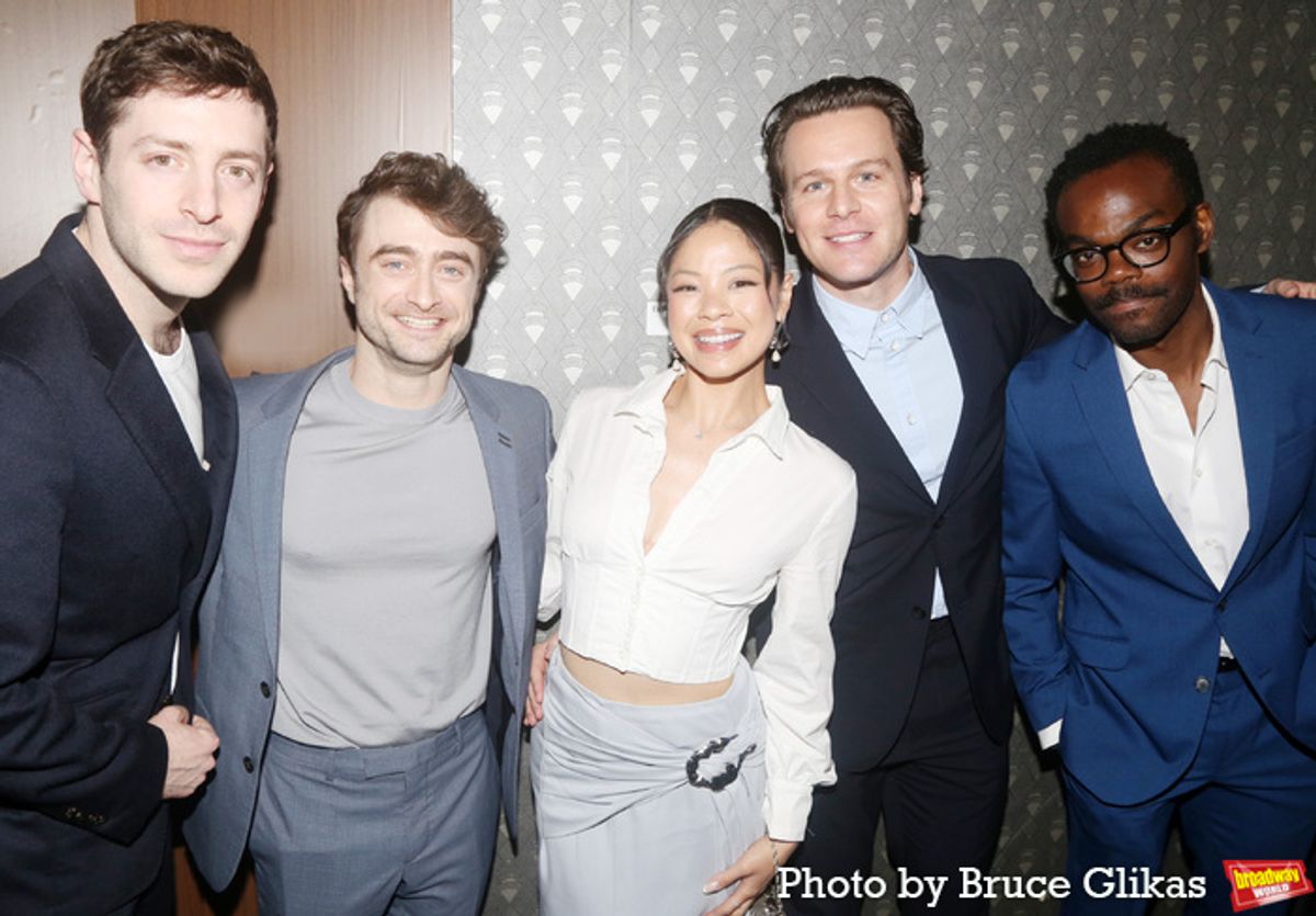 Alex Edelman, Daniel Radcliffe, Eva Noblezada, Jonathan Groff and William Jackson Harper at 