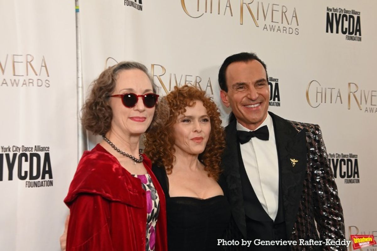 Bebe Neuwirth and Bernadette Peters with Joe Lantern at 