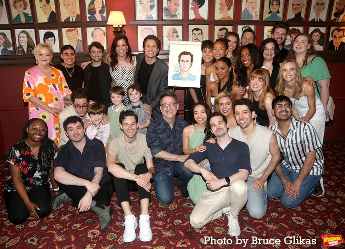 Maria Friedman, Reg Rogers, Daniel Radcliffe, Lindsay Mendez, Jonathan Groff, Krystal Joy Brown, Katie Rose Clarke and The Company of 'Merrily We Roll Along' at 