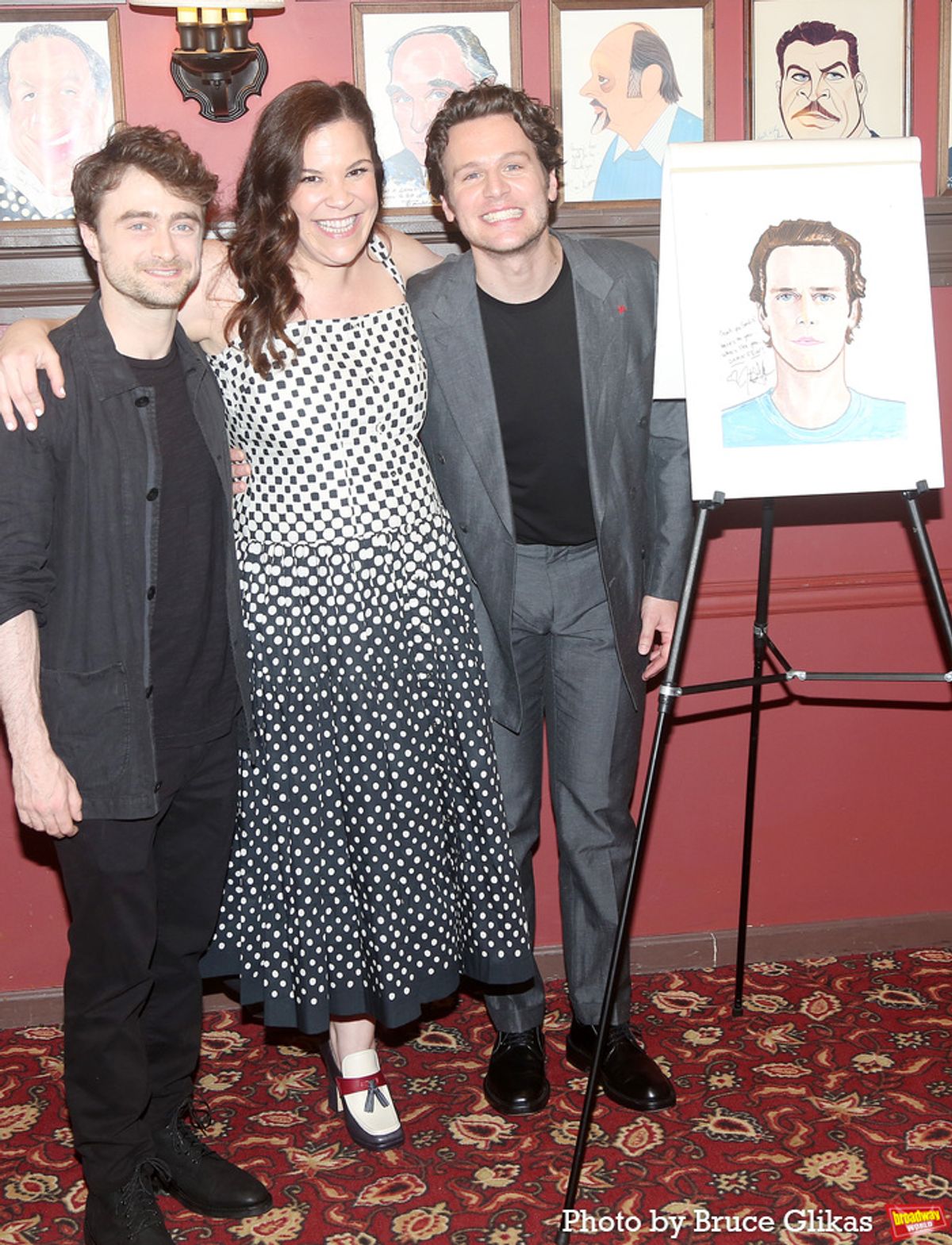 Daniel Radcliffe, Lindsay Mendez and Jonathan Groff  at 
