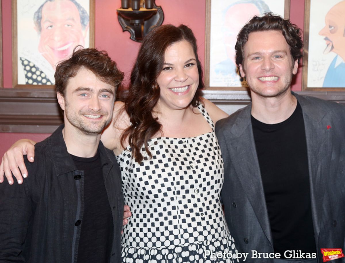 Daniel Radcliffe, Lindsay Mendez and Jonathan Groff  at 