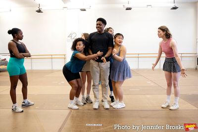 Ephraim Sykes, Ashlyn Maddox, and the cast of BYE BYE BIRDIE Photo