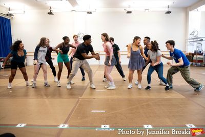 Ephraim Sykes, Ashlyn Maddox, and the cast of BYE BYE BIRDIE Photo