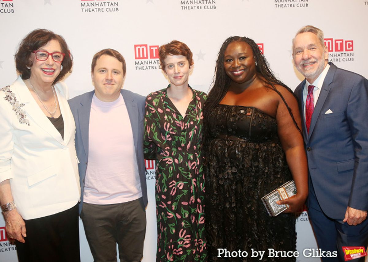 MTC Artistic Director Lynne Meadow, Joshua Harmon, Amy Herzog, Jocelyn Bioh and MTC Executive Director Chris Jennings at 