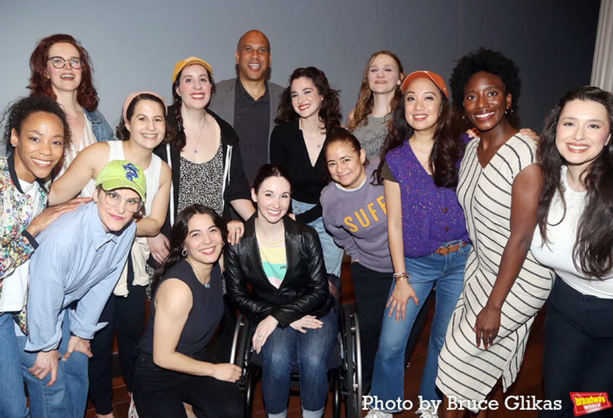 New Jersey Senator Cory Booker and The Cast of 'Suffs' at 