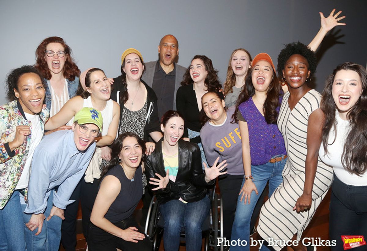 New Jersey Senator Cory Booker and The Cast of 'Suffs' at 