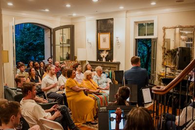 The beautiful home of Dan Ratner & Genevieve Thiers is the venue for the evening.     Photo