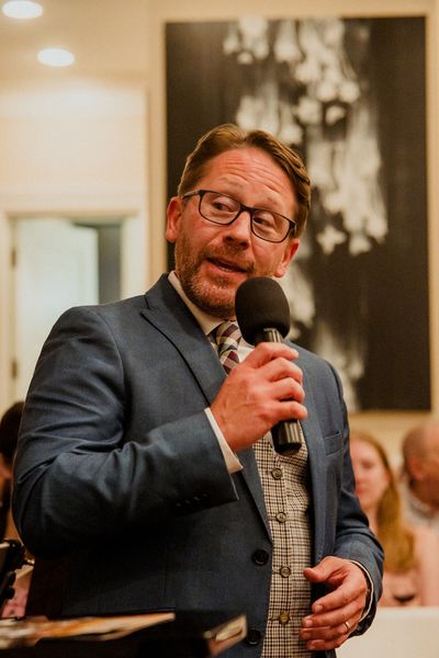 Justin Brill sings New Words from IN THE BEGINNING.    Photo by Elizabeth Stenholt. Photo
