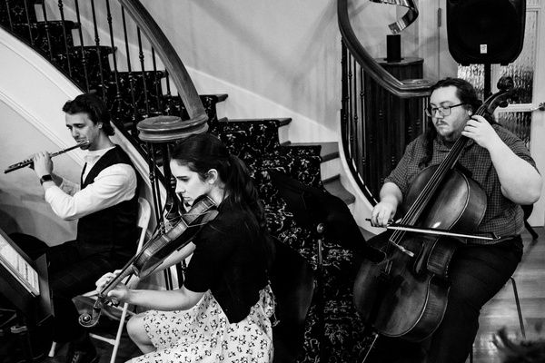 The chamber orchestra for the evening featured (from L) Matthew Beck on Flute & Engli Photo