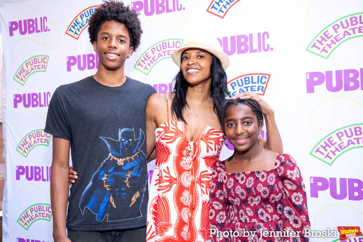 Benjamin Johnson, Renee Elise Goldsberry, Brielle Johnson at 