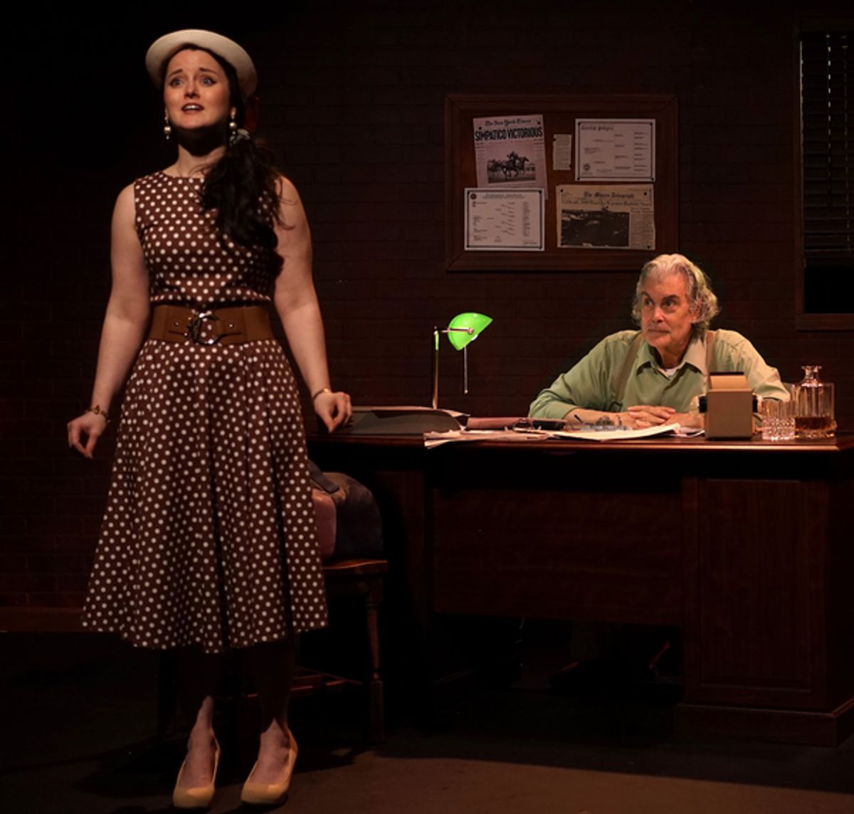 Elizabeth Bays (Cecilia) and Pete Mattaliano (Simms) in SIMPATICO (Photo: Luis Amador) at 