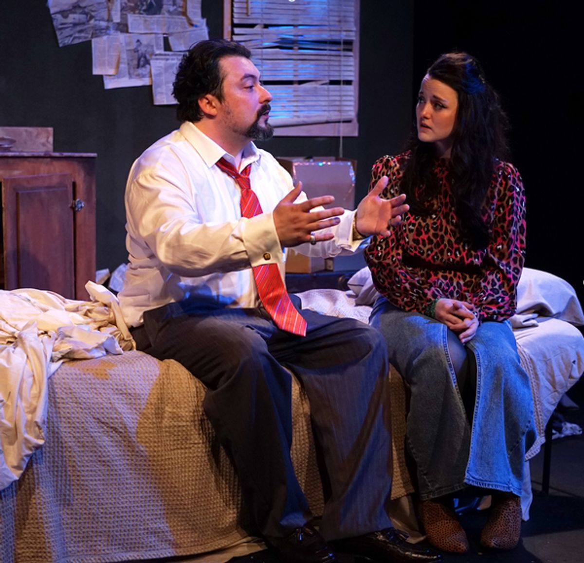 Kirk Gostkowski (Carter) and Elizabeth Bays (Cecilia) in SIMPATICO (Photo: Luis Amador) at 