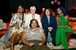 Hollis Heath, Anna Deavere Smith, Lafemmebear, V (formerly Eve Ensler), and Aja Monet Photo