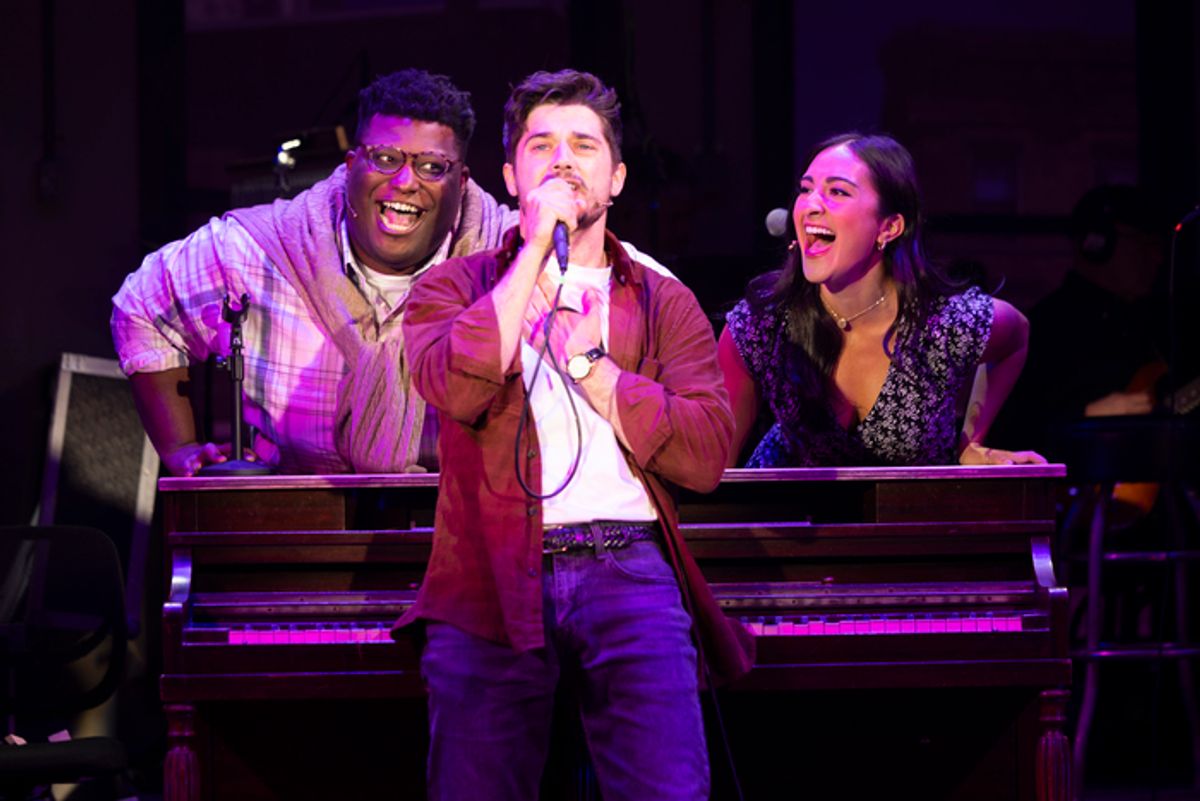 Larry Owens as Michael, Andy Mientus as Jon, and Krystina Alabado as Susan in tick, tick...BOOM! at 