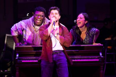 Larry Owens as Michael, Andy Mientus as Jon, and Krystina Alabado as Susan in tick, t Photo