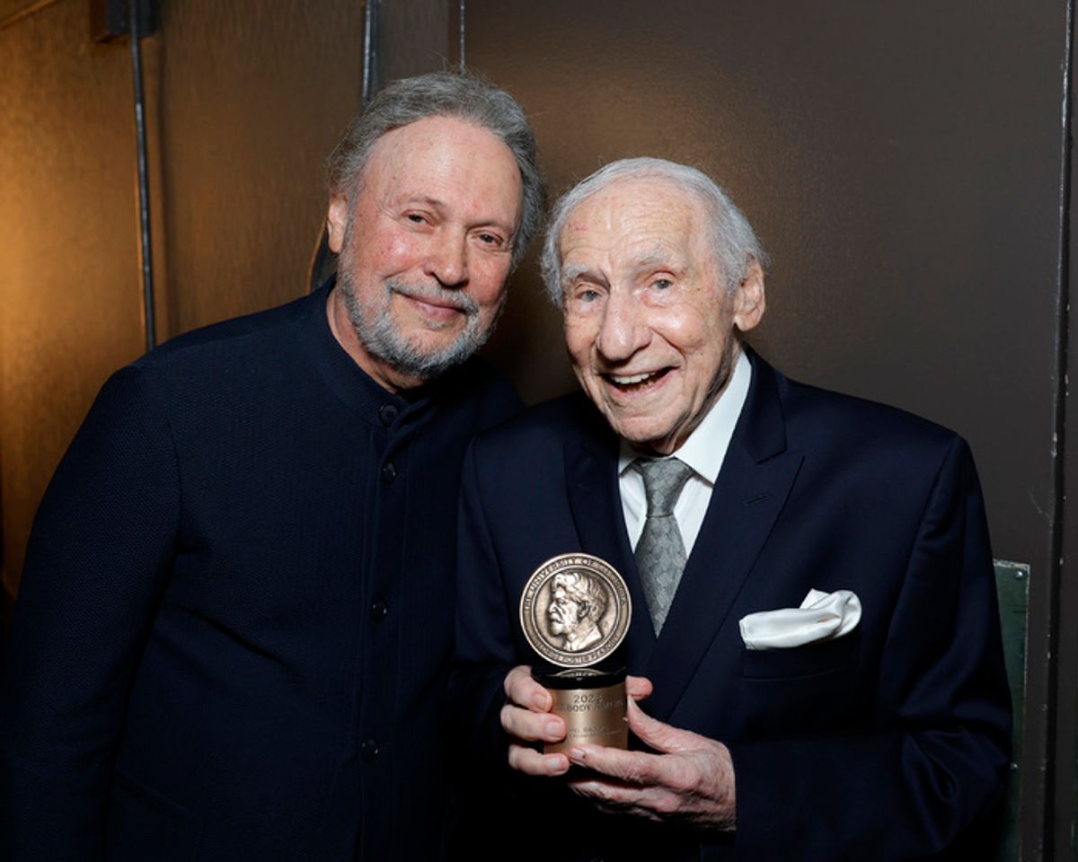 BEVERLY HILLS, CALIFORNIA - JUNE 09: (L-R) Billy Crystal and Mel Brooks attend the 2024 Peabody Awards at Beverly Wilshire, A Four Seasons Hotel on June 09, 2024 in Beverly Hills, California.  (Photo by Stefanie Keenan/Getty Images for Peabody Awards) at 