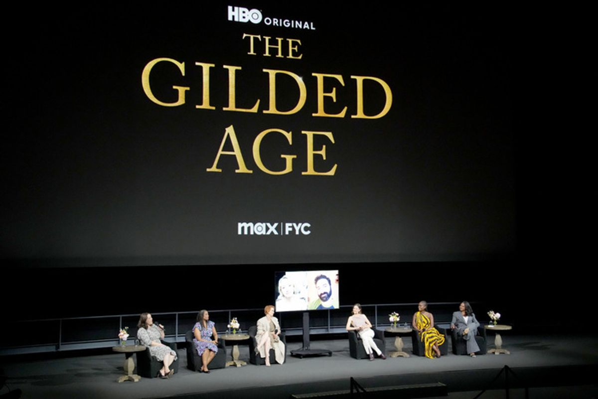 Moderator Katey Rich, Awards Editor, The Ankler, Sonja Warfield, Cynthia Nixon, (virtual) Carrie Coon, (virtual) Morgan Spector, Louisa Jacobson, Denée Benton, and Audra McDonald at 