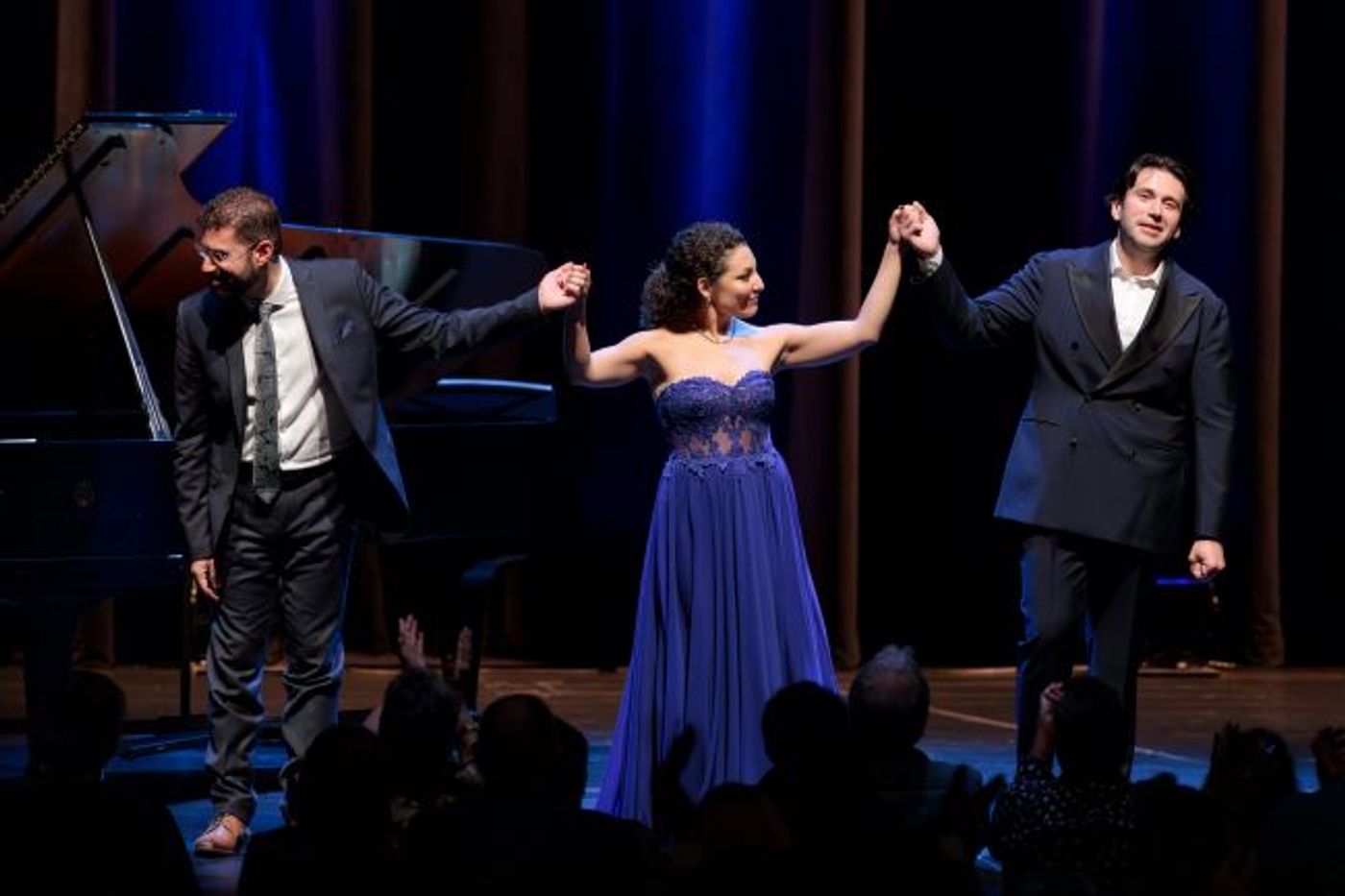 Stephen Hopkins, Andrea Carroll and Jonathan Guerrero Take at Curtain Call