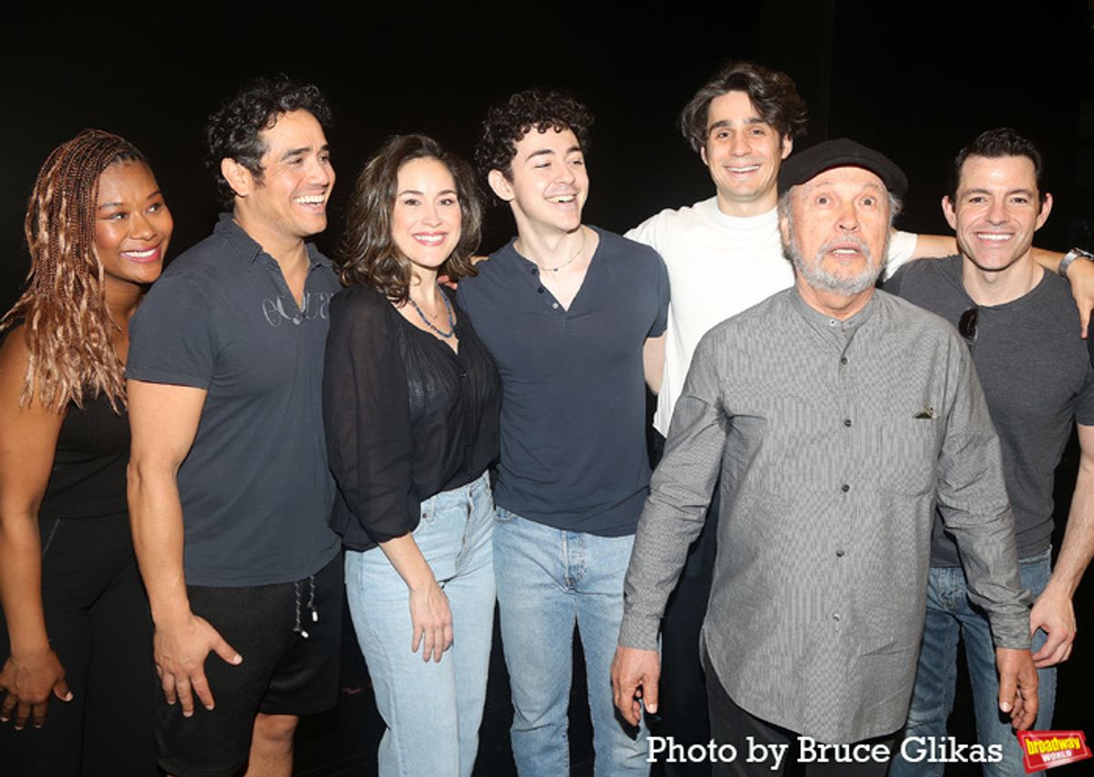 Christina Sajous, Adam Jacobs, Alison Luff, Ali Louis Bourzgui, Bobby Conte, Billy Crystal and John Ambrosino  at 