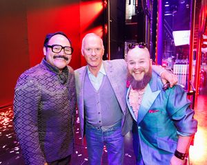 Orville Mendoza, Michael Keaton, and F. Michael Haynie @ BroadwayWorld Orville Mendoza, Michael Keaton, and F. Michael Haynie Photo