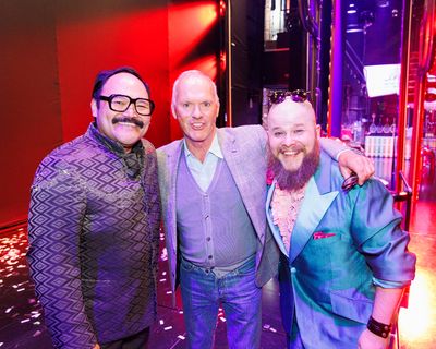 Orville Mendoza, Michael Keaton, and F. Michael Haynie Photo