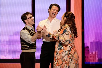  Daniel Radcliffe, Jonathan Groff, and Lindsay Mendez Photo