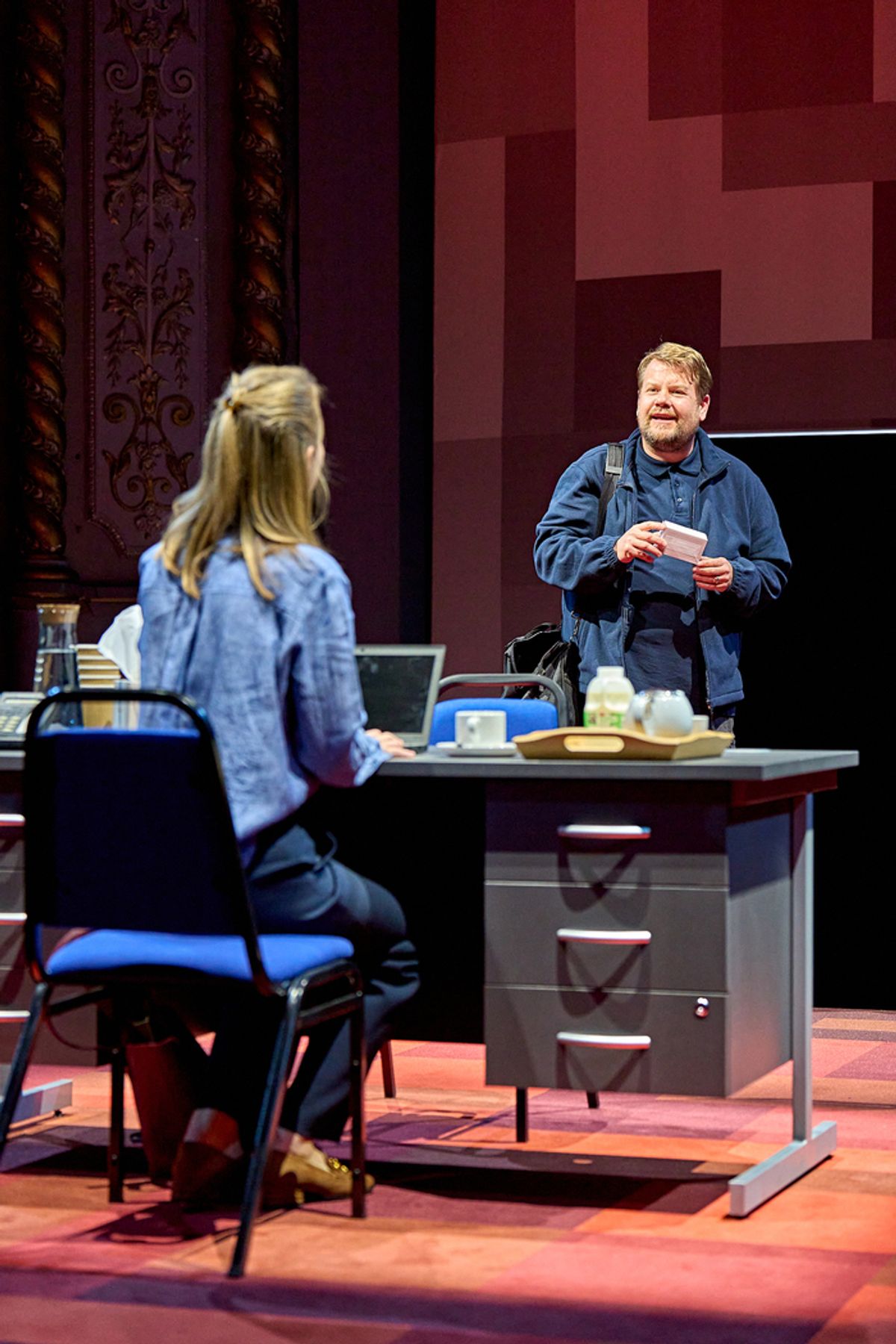 Anna Maxwell Martin, James Corden at Photos: First Look at James Corden, Anna Maxwell Martin and Zachary Hart in THE CONSTITUENT